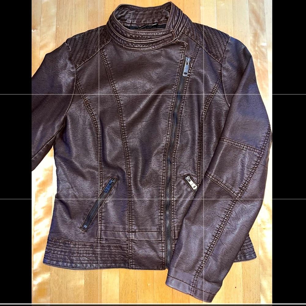 Dark brown leather jacket